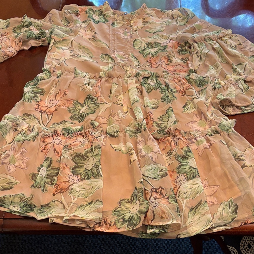 Floral Chiffon Dress in Pastel Shades